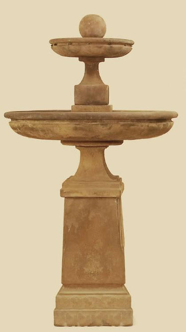 Hampton Two Tier Outdoor Cast Stone Garden Fountain Tall Fountain Tuscan